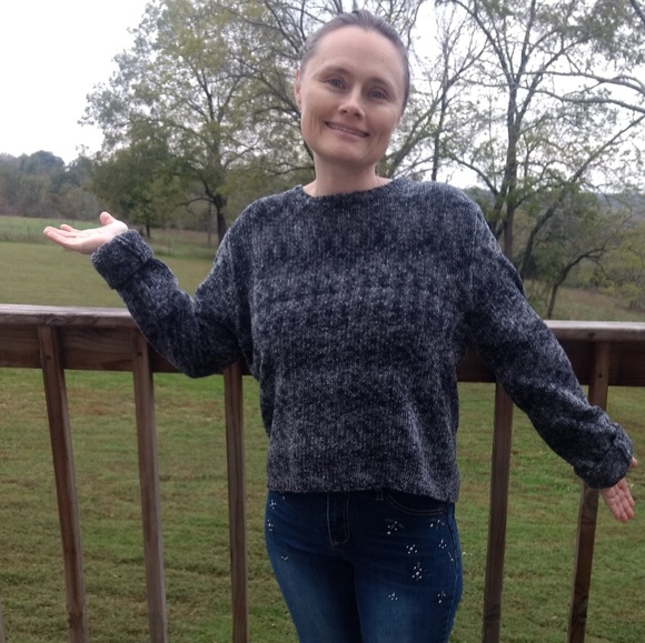 Copper Key Sweaters - Copper Key Thick Mottled Gray Cropped Sweater